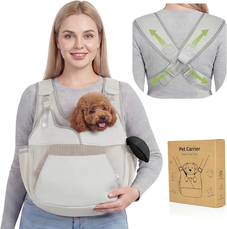 Sling para Cães Pequenos GoGoPaw com Base Removível e Suporte Reforçado – 2,72 a 6,35 kg