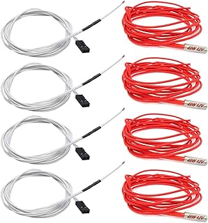 ALAMSCN 12V 40W 620 Ceramic Cartridge Heater with 3950 100K NTC Thermistor with 1 Meter Wiring for RepRap 3D Printer Heatbed Hot End