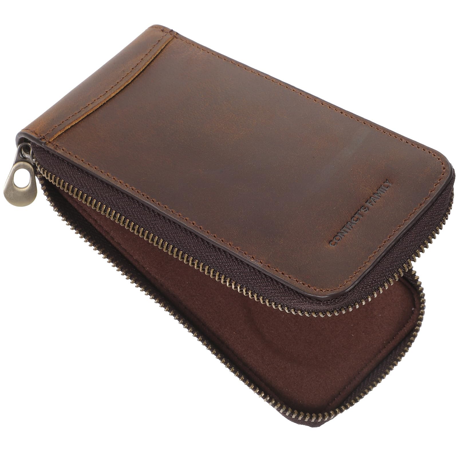 Hemobllo Leather Zipper Watch Case Retro Single Slot Pocket Watch Storage Box Watch Display Holder Watch Travel Box Jewelry Storage Organizer Coffee