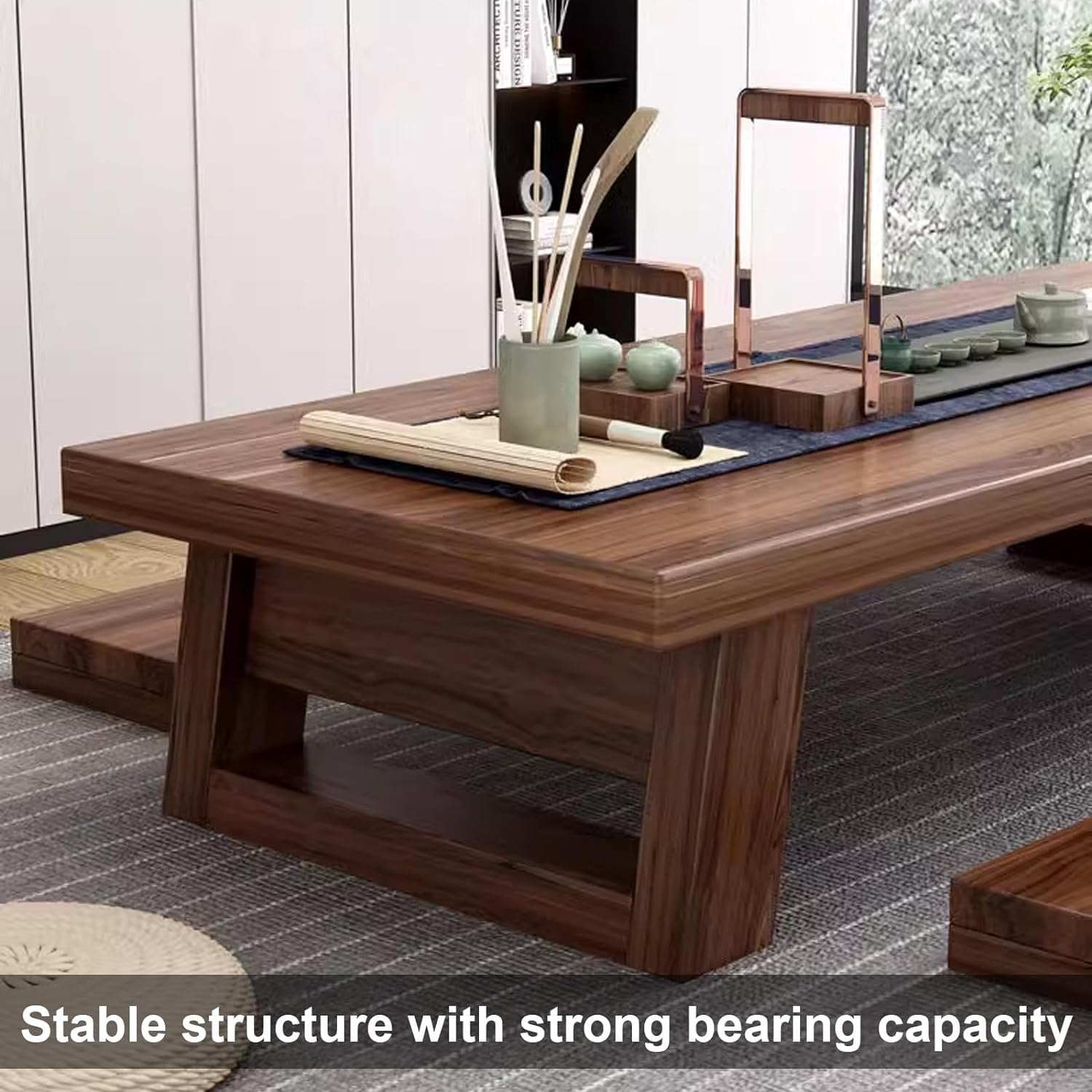 Japanese-Style Low Table, Solid Wood Japanese Tea Floor Table, Low