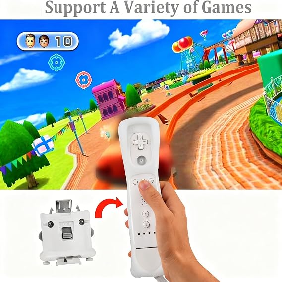 2 Pack Motion Plus for Wii, TechKen Motion Plus Adapter Compatible with Wii Remote Controller
