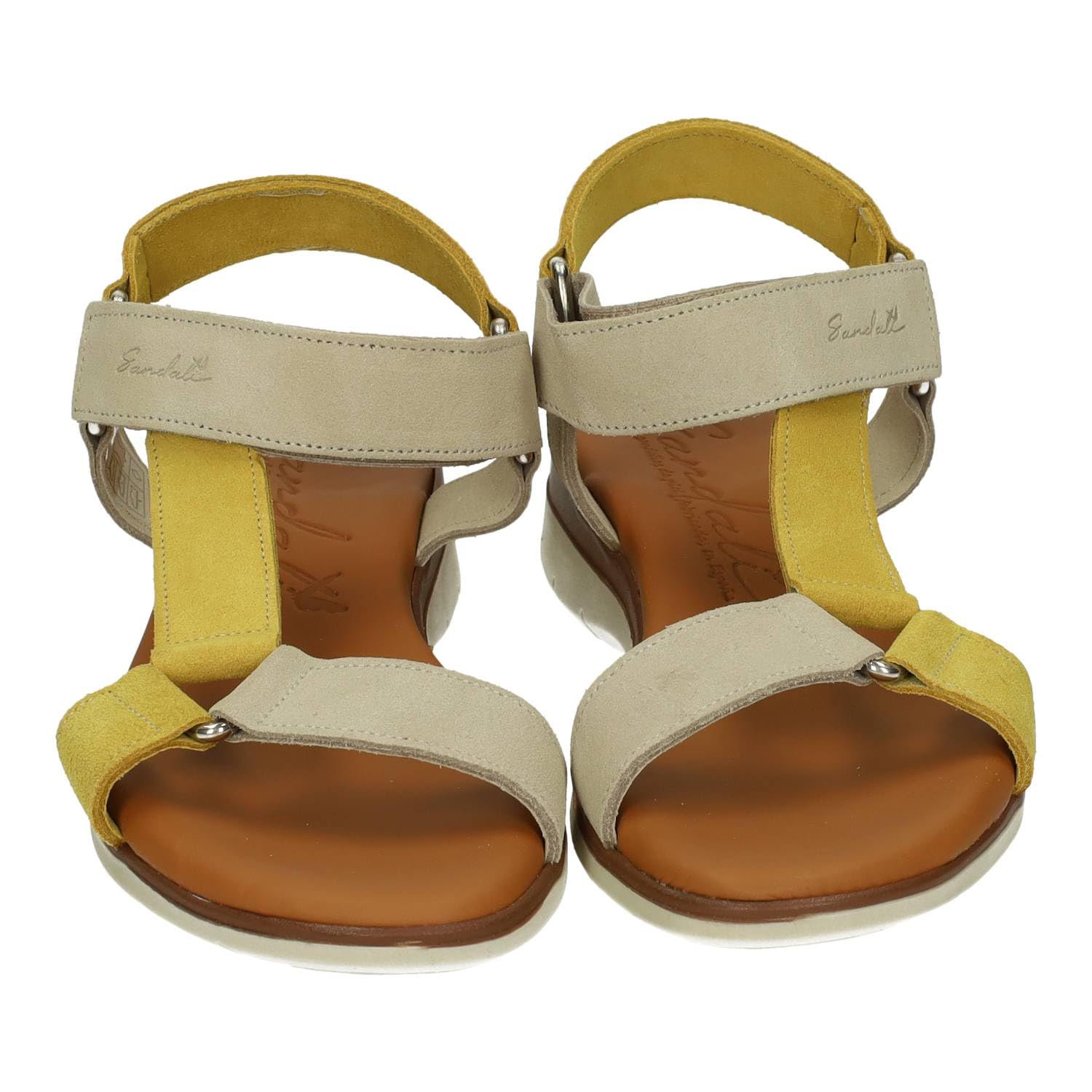 Sandali M670-H5099 Calzado de Piel Piel para Mujer, Plantilla cómoda Ancha, Cierre Ajustable, Fabricadas en España, Temporada Verano Mujer Sandalias