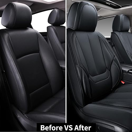 Miniatura 7 de Coverado Fundas de asiento delantero, 2 fundas de asiento universales para automóviles, protectores de asiento de automóvil impermeables de piel de