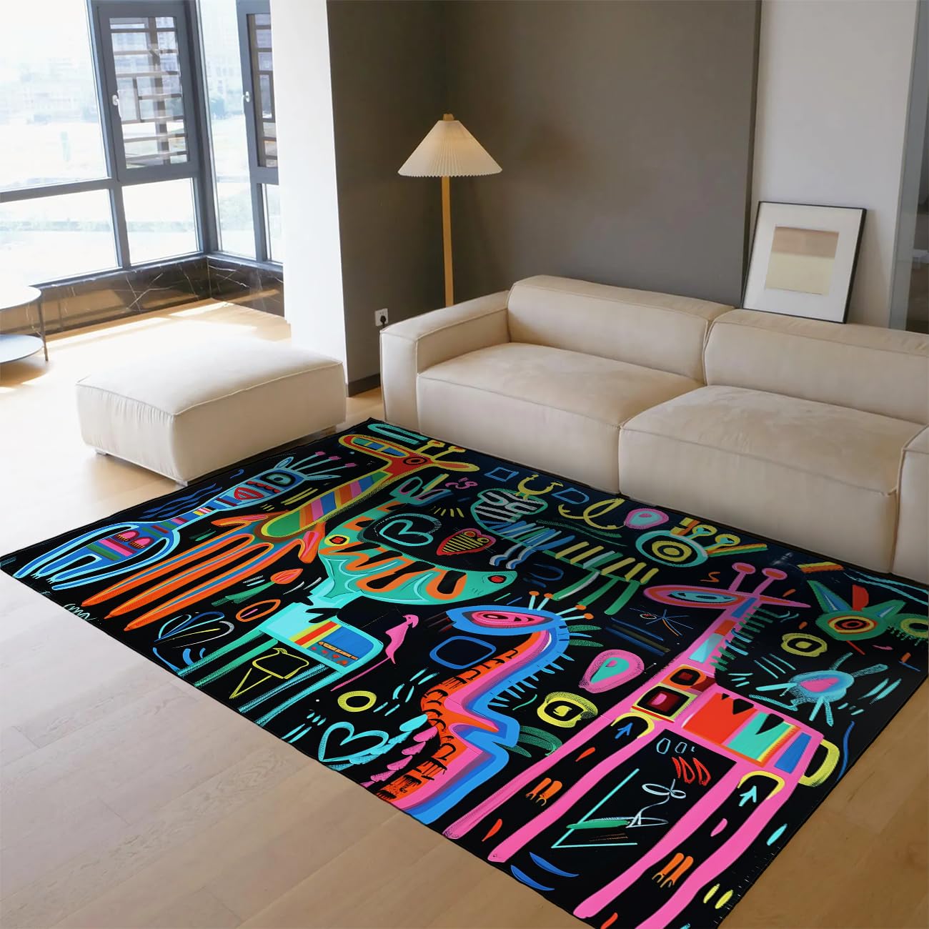 Tapis street art pour chambre ado idéal pour la décoration de sol de dortoir