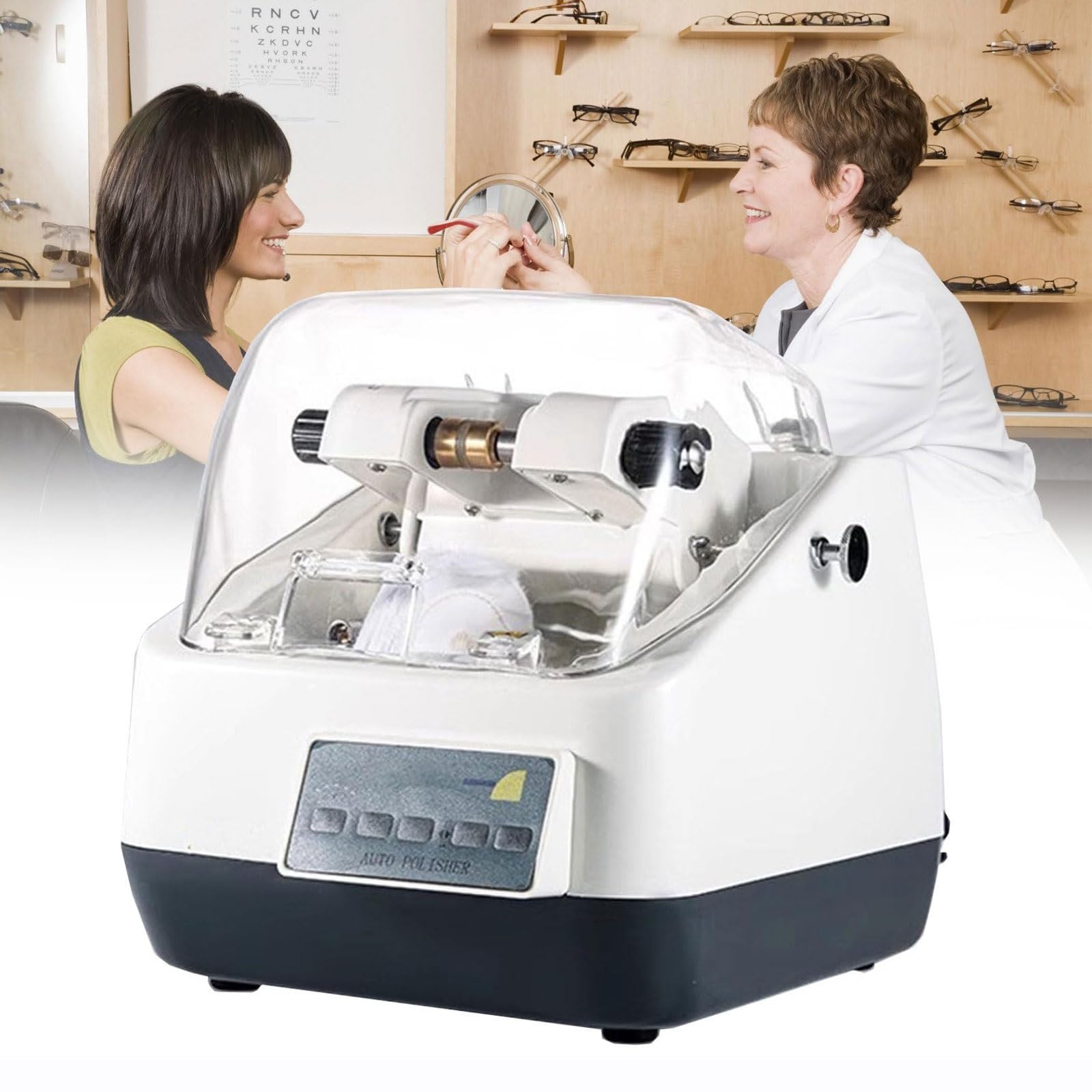 Edger de Lente óptica eléctrica, máquina de Recorte de Lentes de 140 W, máquina de Pulido de Lente con Panel de Control de microcomputador, 1~5 Minutos de Ajuste de Tiempo