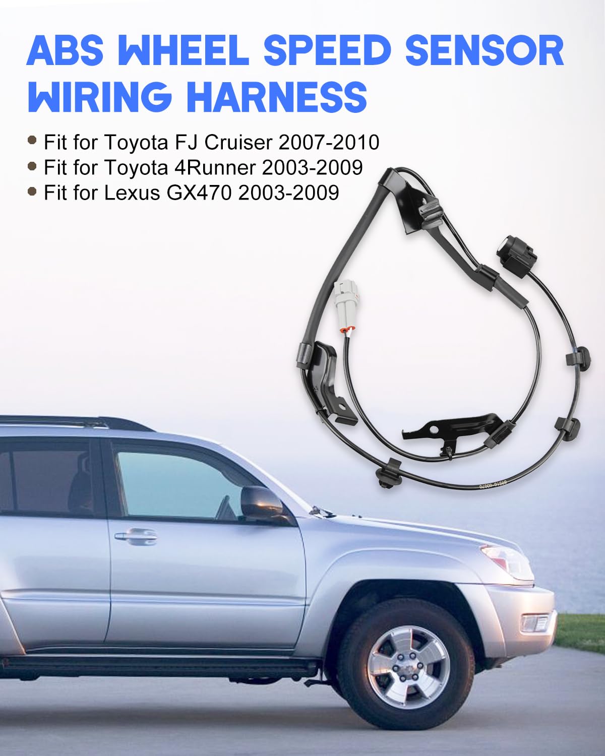 ABS Wheel Speed Sensor Wiring Harness Front Passenger Side Fit for Toyota FJ Cruiser 2007-2010 Fit for Toyota 4Runner Lexus GX470 2003-2009 Replace 89516-60070