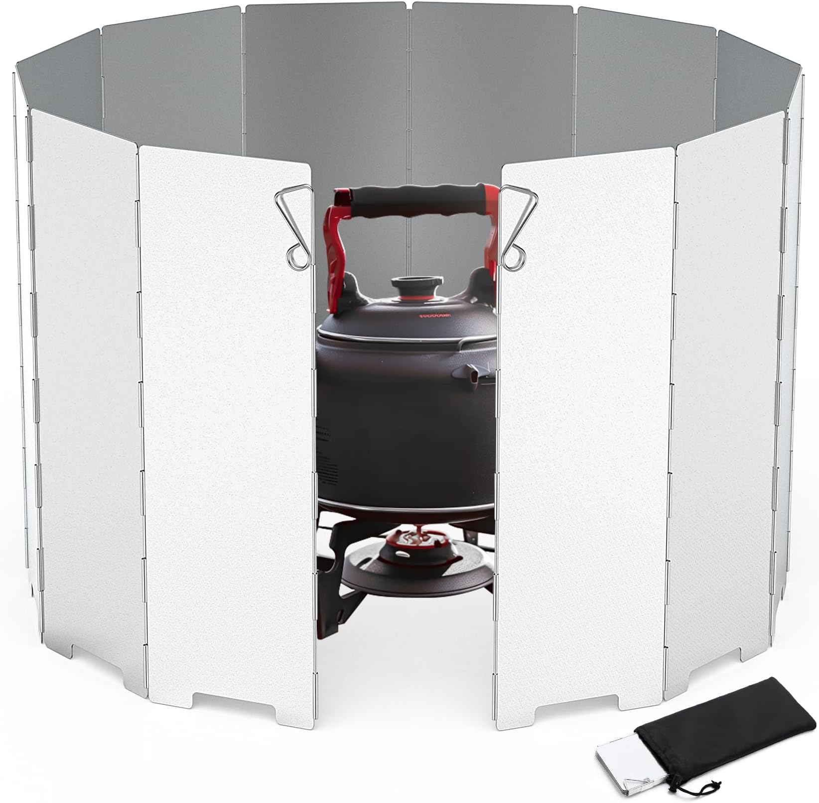 RioRand Camping Stove Windscreen 12 Plates Ultralight Folding Camp Stove Windscreen Portable Camping Stove Windshield for Use with Alcohol Stoves and Other Backpacking Stoves Butane Stoves