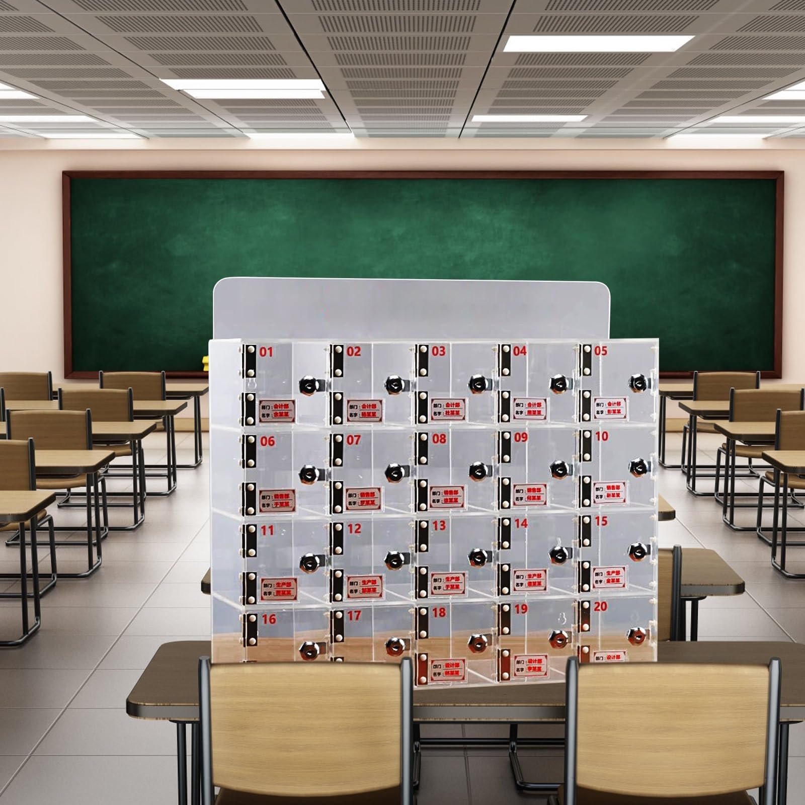 Nizer, portachiavi da parete in acrilico, con capacità di 50 chiavi, ideale per ufficio, aula e l'uso dei dipendenti