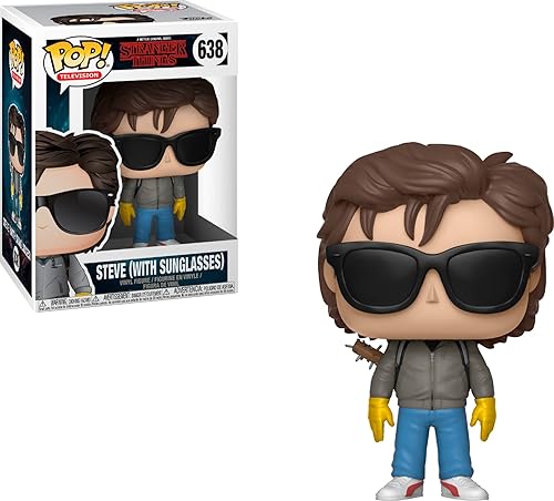 Miniatura 7 de POP Stranger Things - Figura de vinilo de Steve Harrington con gafas de sol Funko Pop! (incluye funda protectora compatible con POP Box),