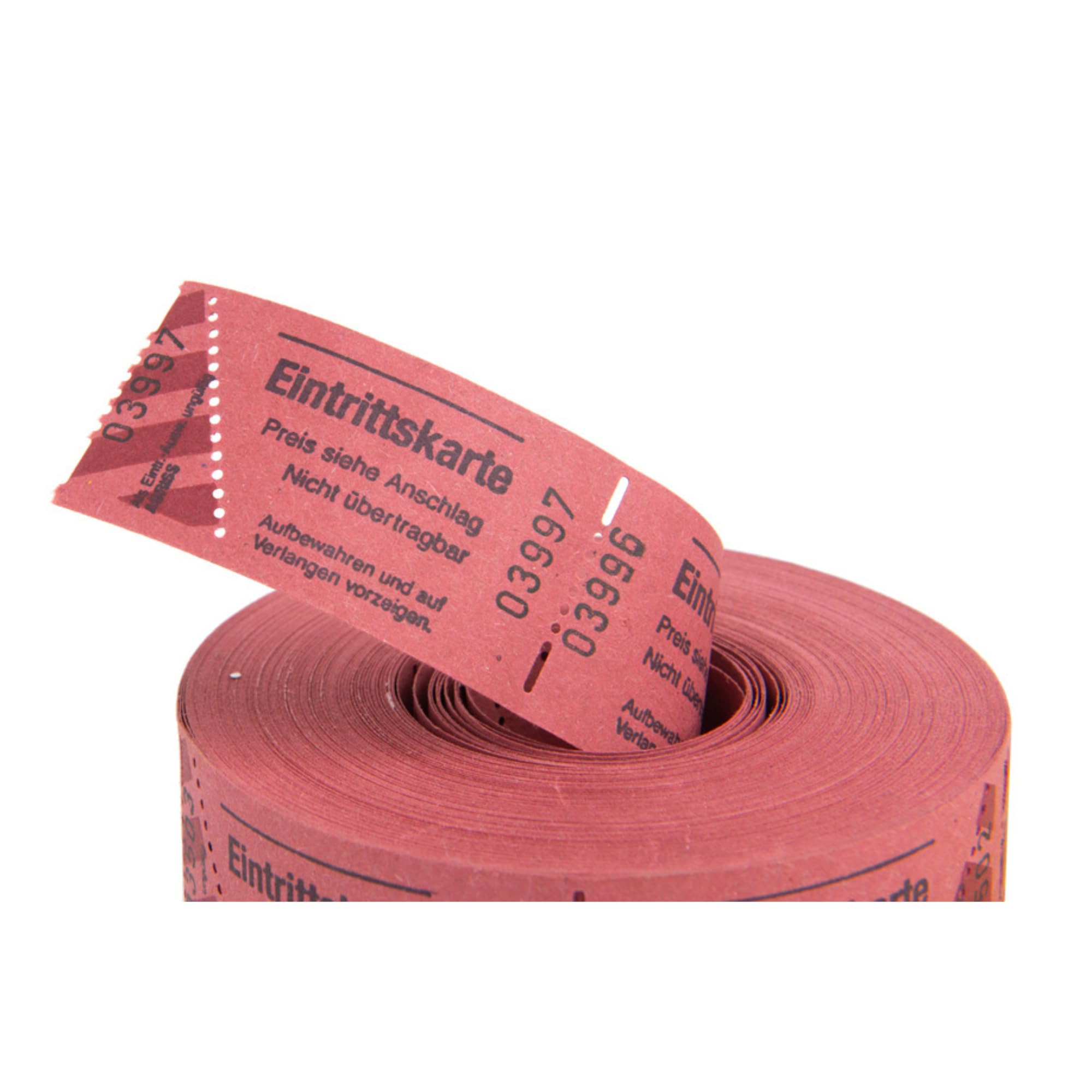 Eintrittskarten - Rot - Fortlaufend nummerierte Abriss-Tickets