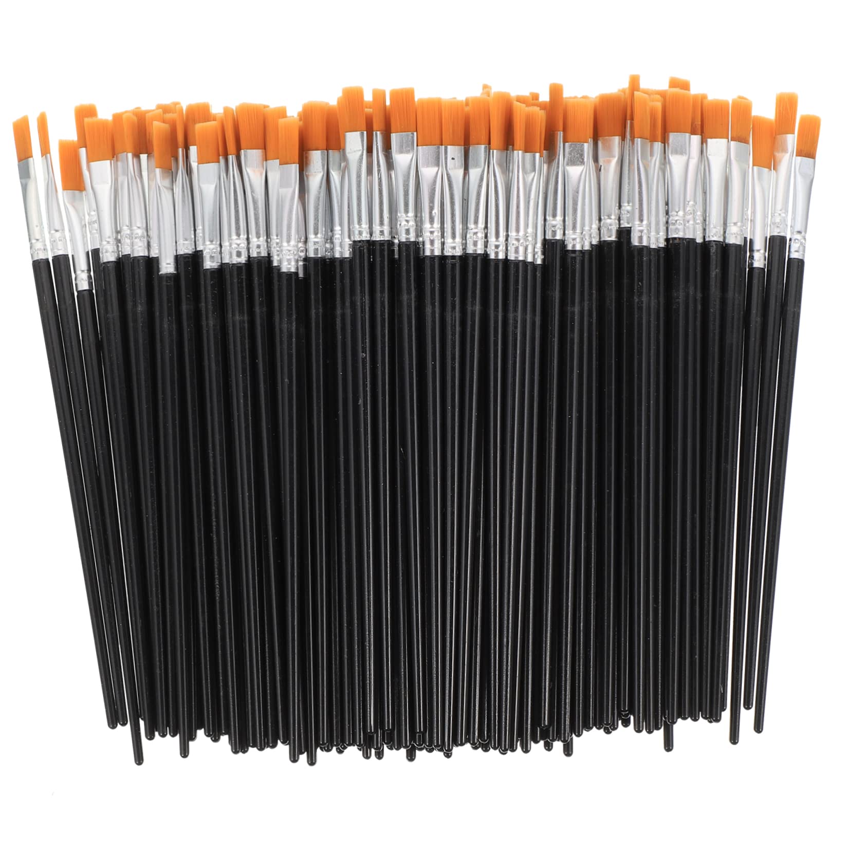 LIFKOME 200 Piezas Pinceles Planos para y Óleo Pelo de Nylon Resistente Mango Ergonómico Negro Kit Profesional Ligero y Portátil para Artística y Dibujo