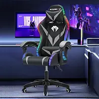 Cadeira Gamer RGB Python Fly com Iluminação Decorativa, Encosto Reclinável, Design Ergonômico para Escritório e Jogos (Cinza)