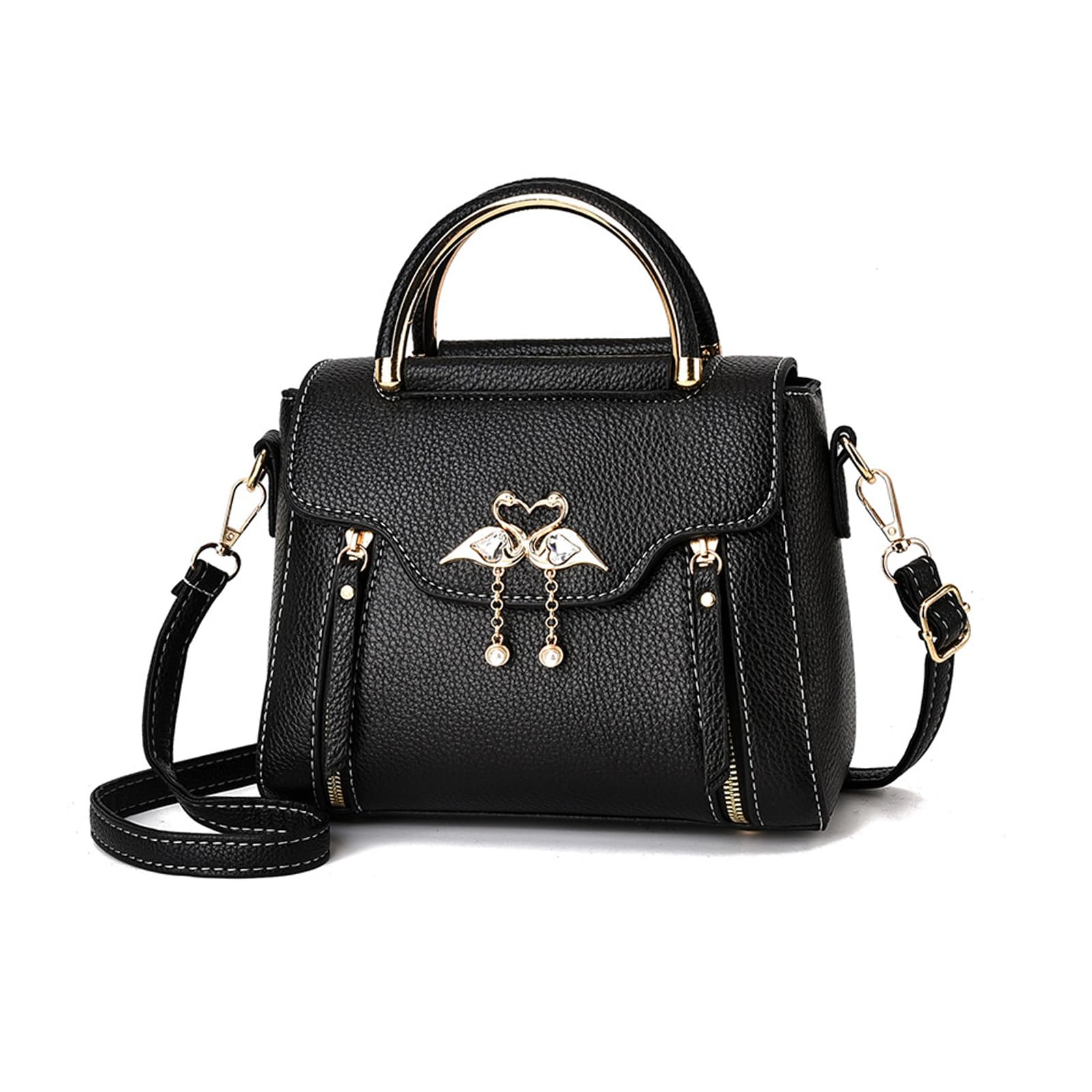 NICOLE & DORIS Bolso Bandolera Mujer Pequeños Bolso de Hombro Cuero PU Bolsos de Mano Crossbody Bolsos Cruzados para Movil Bolsos de Fiesta Negro