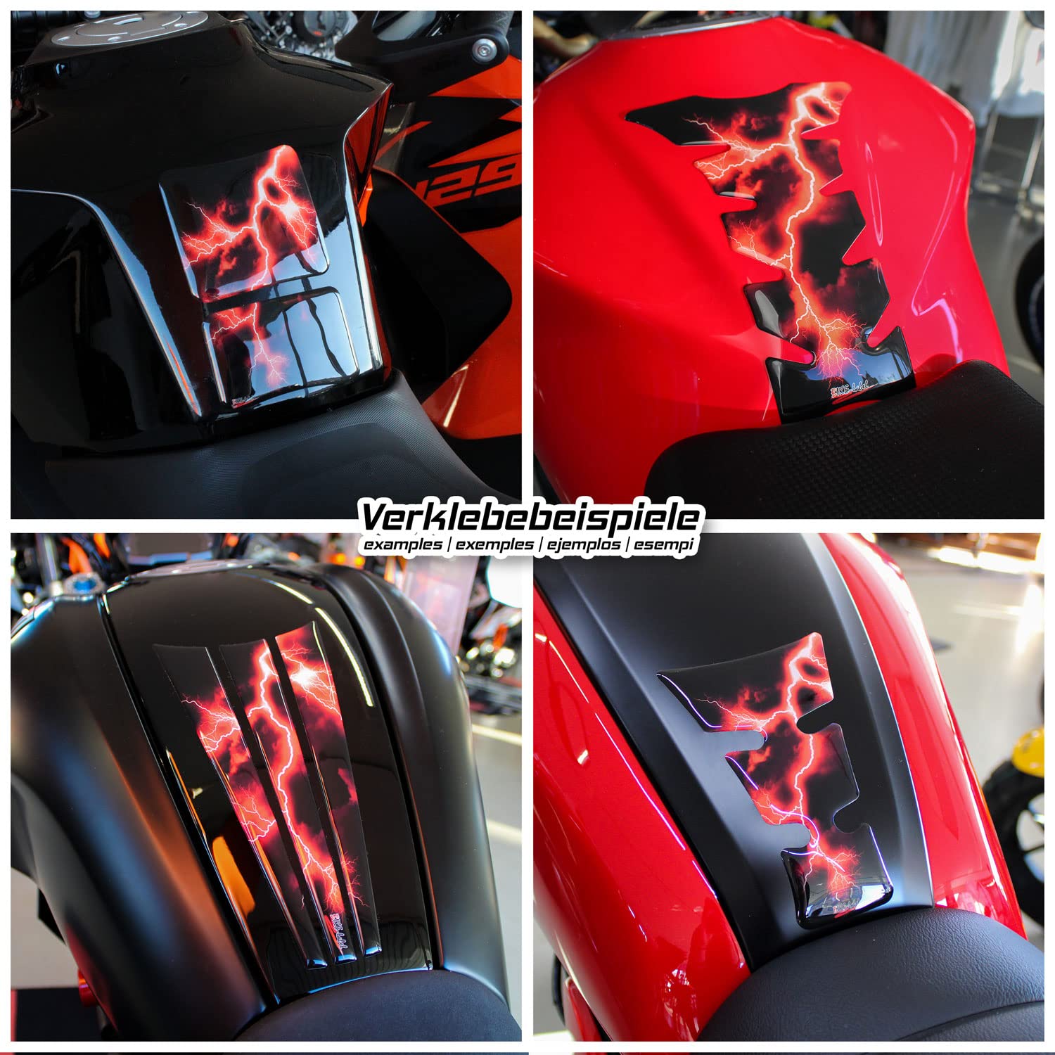 BIKE-label 3D Tankpad Für Honda - Kratzschutz Motorrad Tank 177x180mm