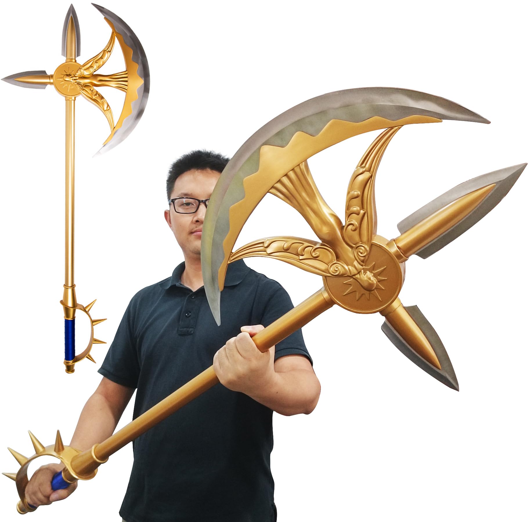 The Knight Metal Pride Sin Escanor Cosplay Rhitta Axe Full Size Real Weapon Props