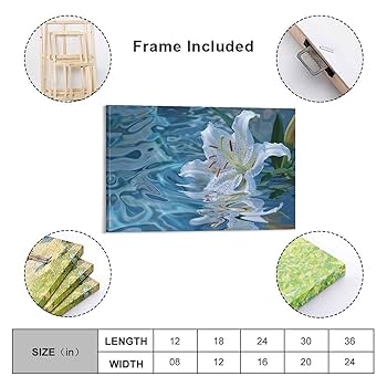 絵画　インテリア絵 額付( 青緑＋金色の枠 )油絵　F4-090316 花ゆり 絵画 インテリア絵 額付( 青緑＋金色の枠 )油絵 F4-090316 花