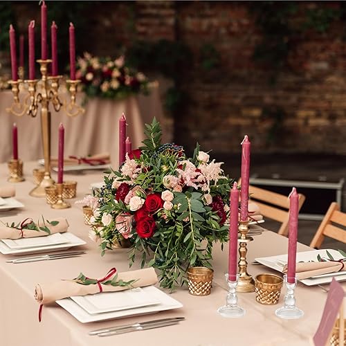 Miniatura 6 de Portavelas de cristal para velas cónicas, juego de 6 portavelas decorativos transparentes para decoración de Navidad y Acción de Gracias, boda,