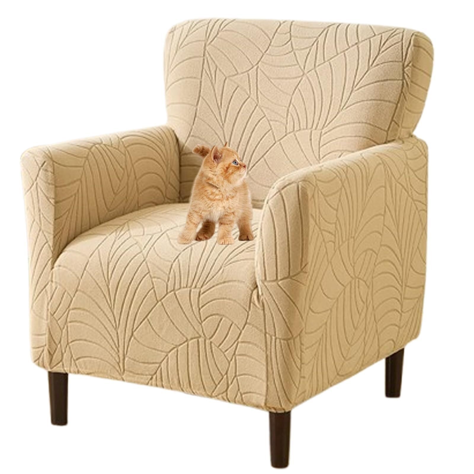 PBTMCD Banquet Chair Covers With Arms, One Piece Armchair Slipcovers, Stretch Jacquard Sofa Cover Furniture Protection(14#)