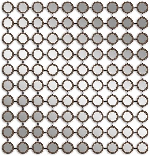 Uttermost, Espejo Dinuba 12793 de plata antigua/champán, 39.5 pulgadas de largo x 39.5 pulgadas de ancho x 1.6 pulgadas de profundidad