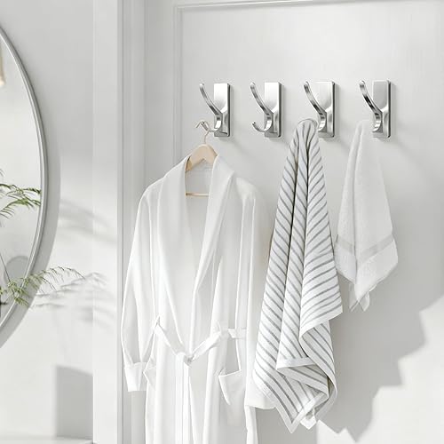 Miniatura 6 de pickpiff Ganchos autoadhesivos para colgar Gancho de pared de acero inoxidable resistente para toallas, mochilas, sombreros, colgador de metal