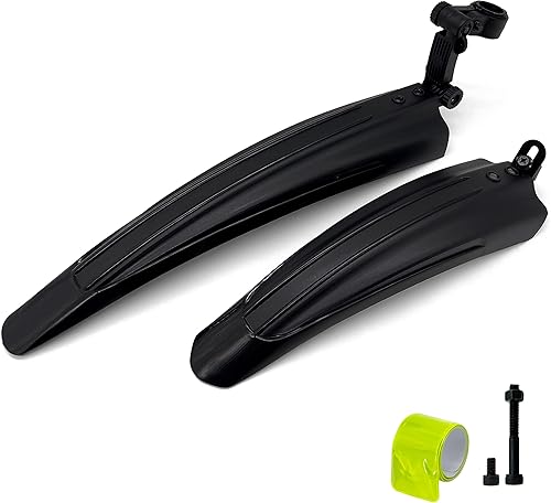 Silfrae Juego de guardabarros de bicicleta de montaña ajustable estándar de 26 pulgadas, delantero y trasero