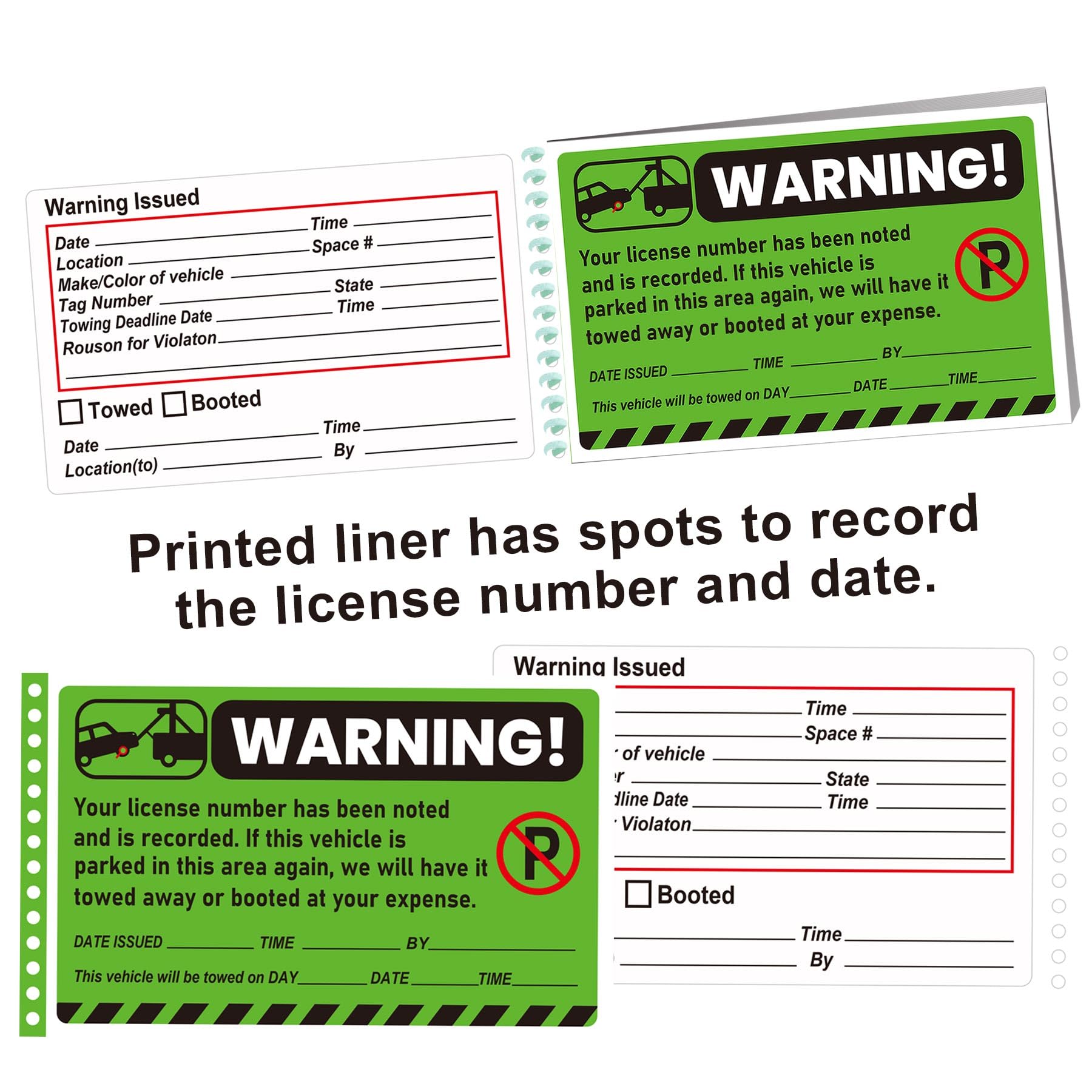 sticker Tow Warning You Are Illegally Parked Multi Reasons Stickers 5 x 8 Inch - Book of 50 No Parking Write-On Tickets for Car Window - Image 2