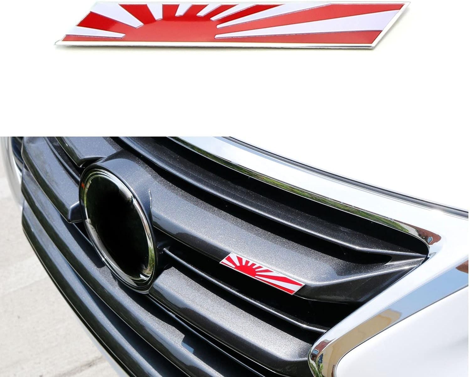 Amazon Com Xotic Tech 1x Jdm Japan Rising Sun Flag Emblem Plate Badge For Front Grille Side Fender Trunk Automotive