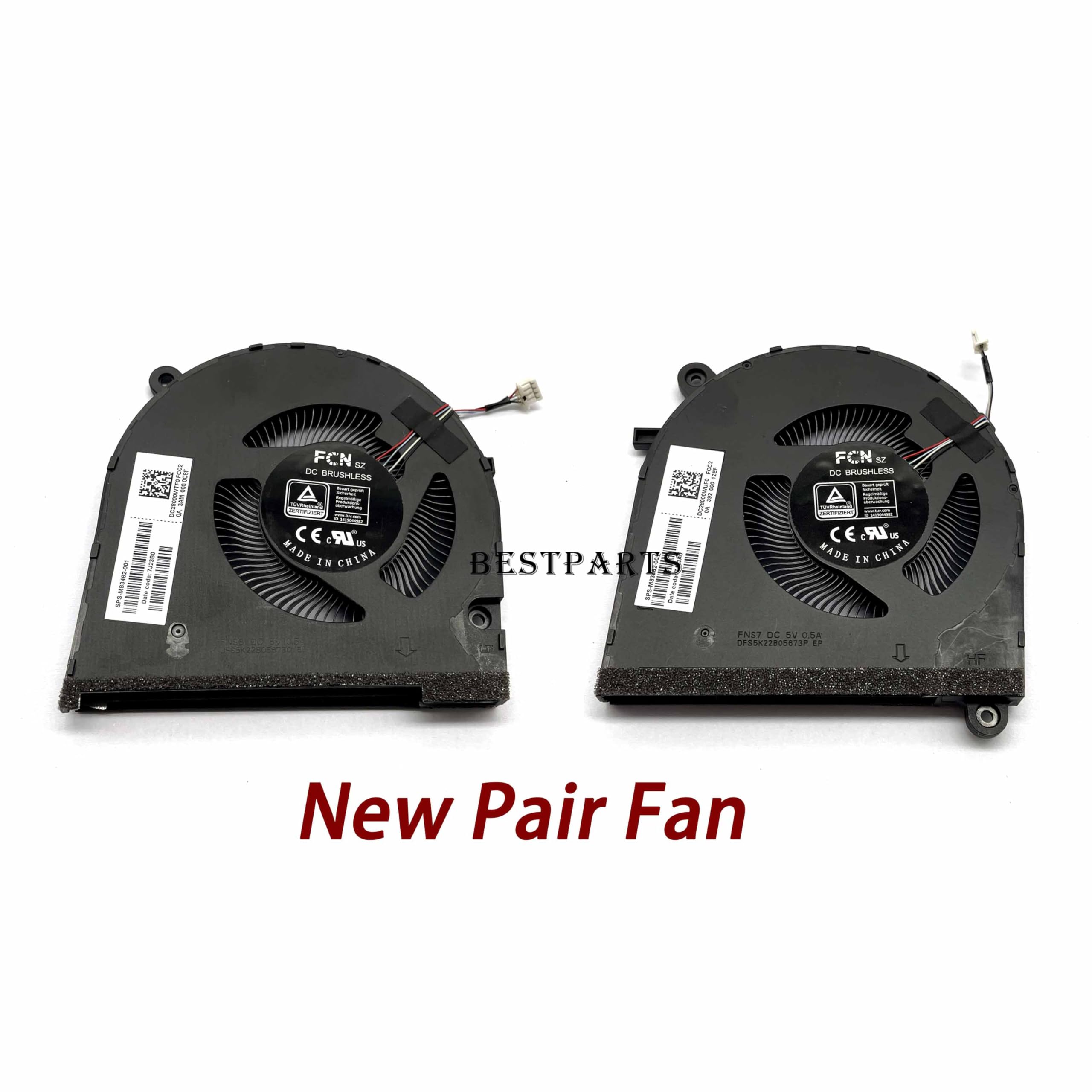 BestParts Ventilateur de refroidissement de rechange pour HP Spectre 16-F - Remplacement du ventilateur de refroidissement CPU+GPU d'origine pour HP Spectre X360 16-F 16T-F 16-f0023DX 16-f0013dx