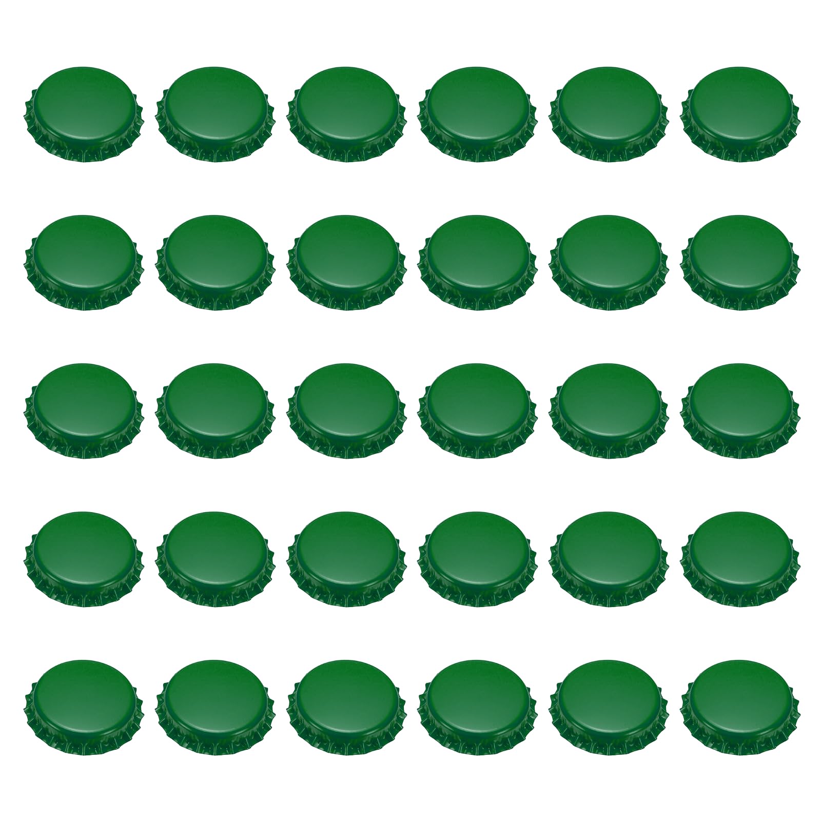 sourcing map 60 Pcs Oxygen Absorbing Beer Bottle Caps, 32mm Pry Off Bulk Crown Caps Bottle Toppers for Soda Beer Wine Glass Bottles Home Brewing DIY Pendants or Craft Scrapbooks, Dark Green