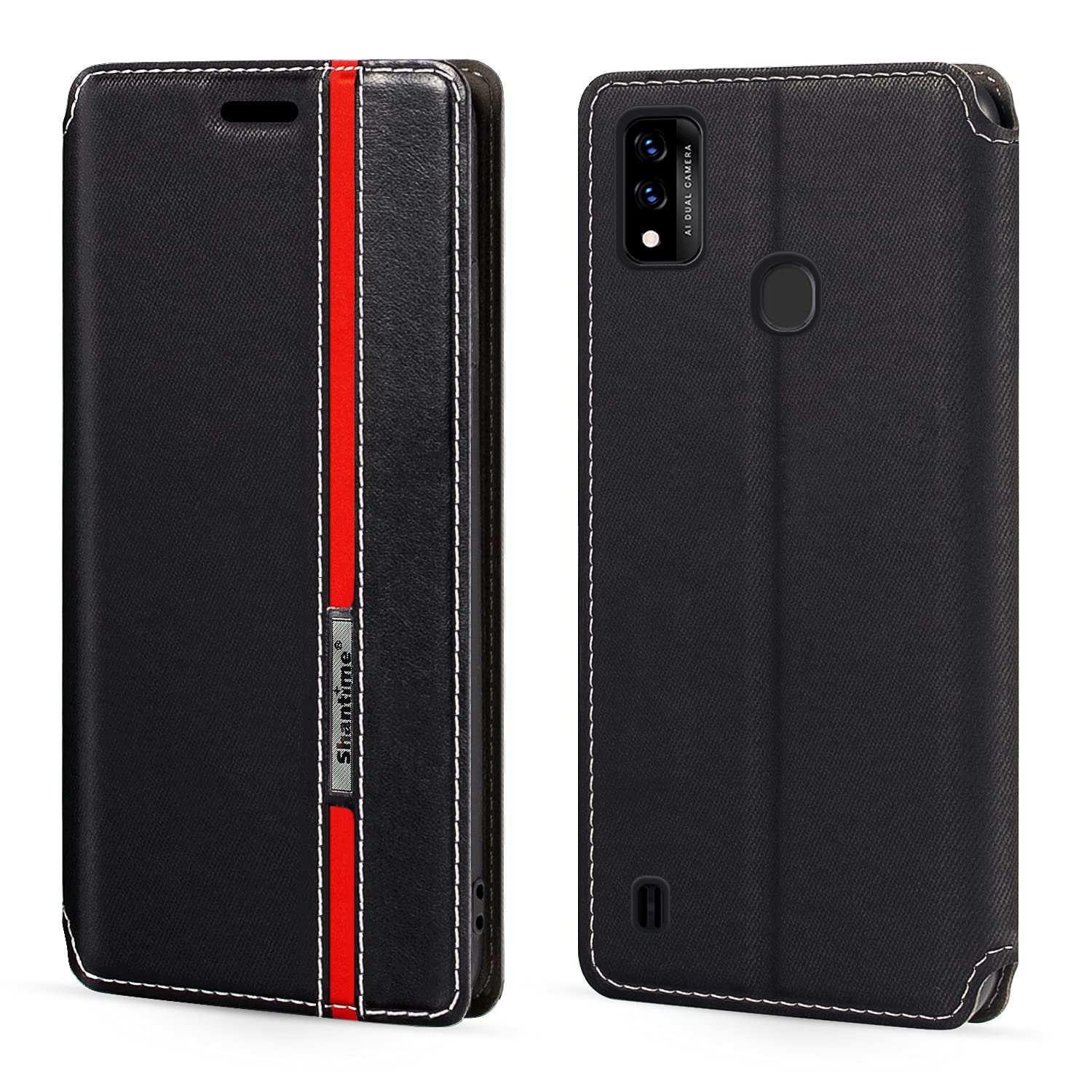 Custodia Flip in Pelle PU con Finestra Visibile e Chiusura Magnetica Invisibile Compatibile con ZTE Blade A3 Plus, Protezione Totale (Marrone