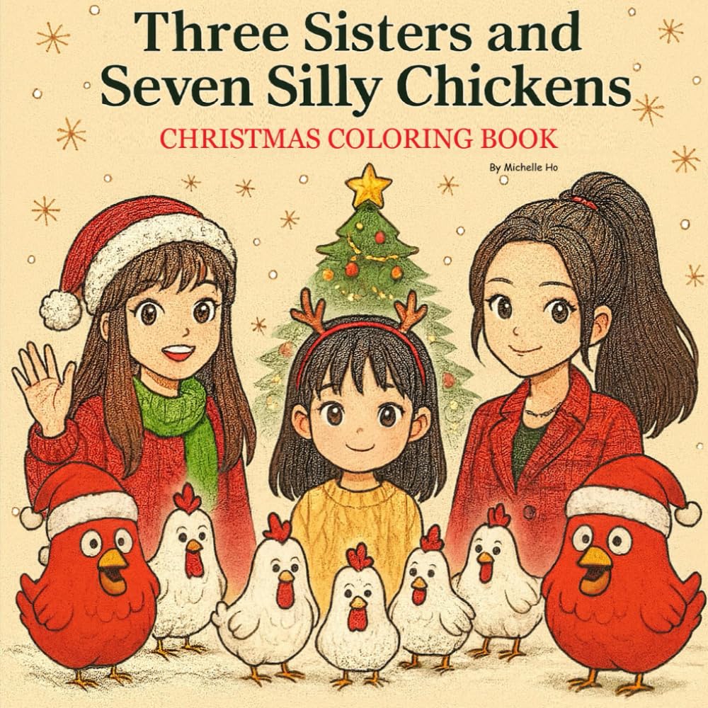 Christmas Coloring Book (Three Sisters and Seven Silly Chickens)