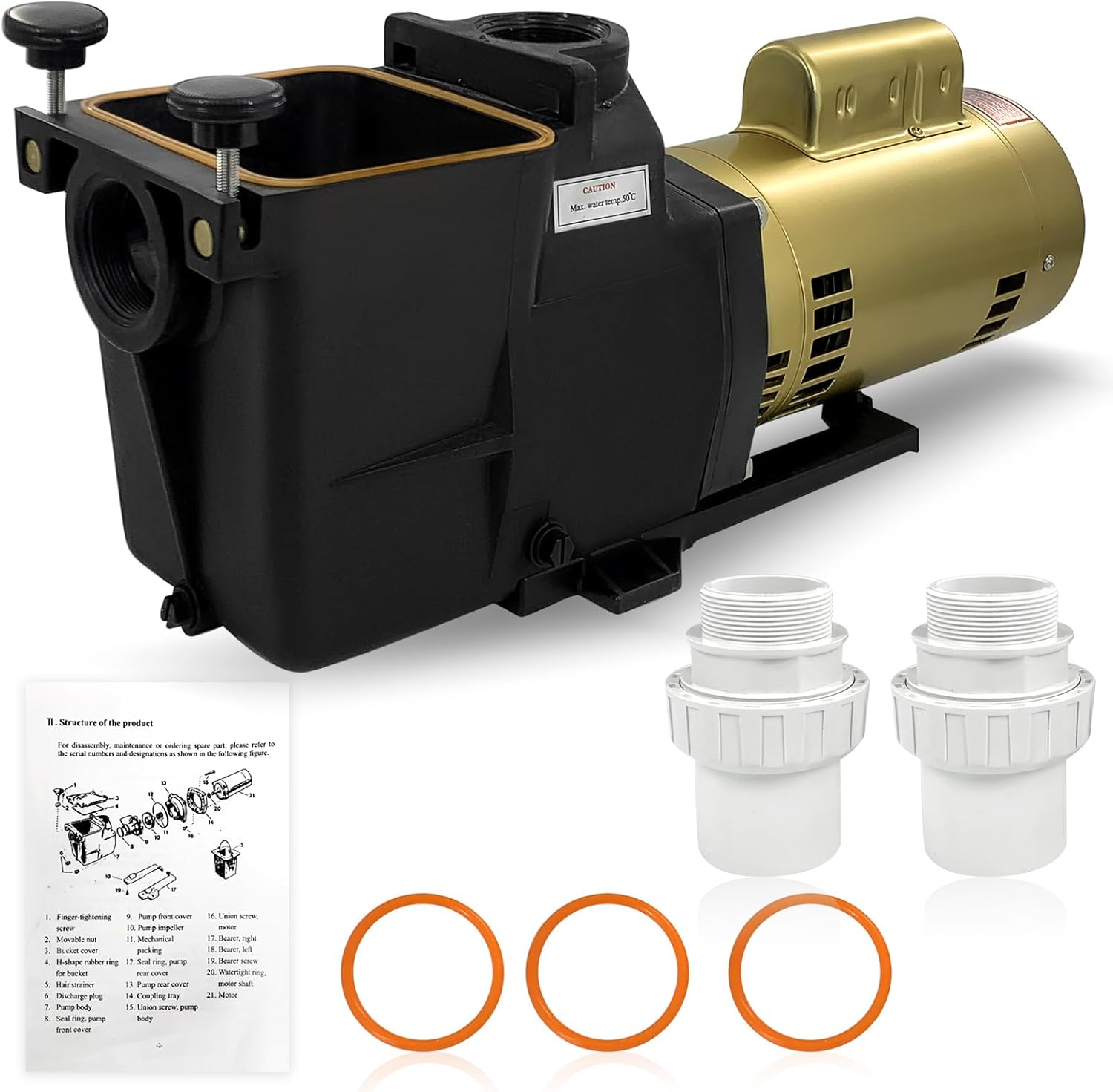 Pool Pump Motor W3SP2610X15 1.5 HP 115/230V Replacement Hayward SP2610X15 Single Speed Super Pump for In-Ground Pool and Spa