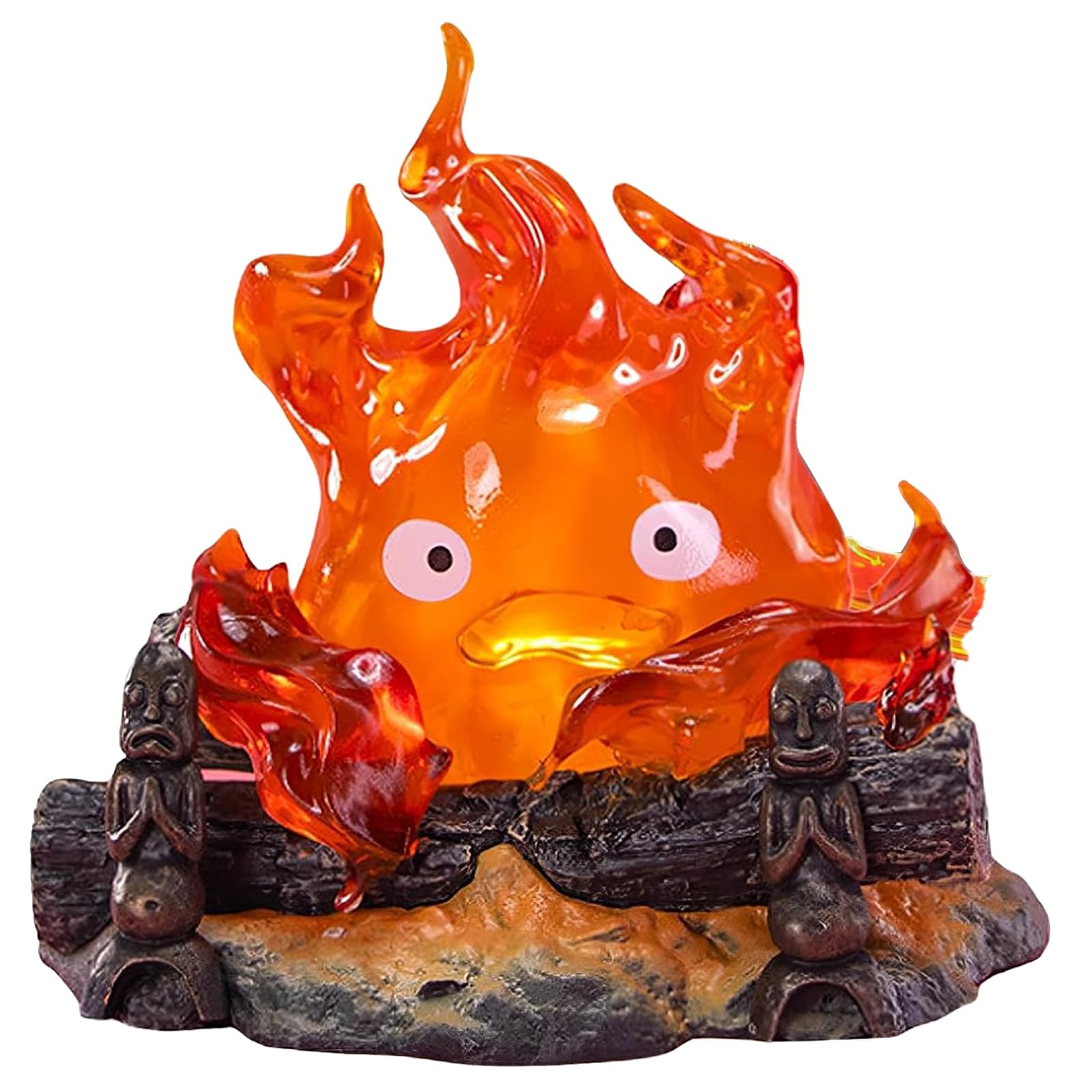 Calcifer Lamp Statue, Cute Calcifer Night Light Desktop, Warm Orange Flame Lights for Bedroom Office Decoration Gift Camping, 5 inch