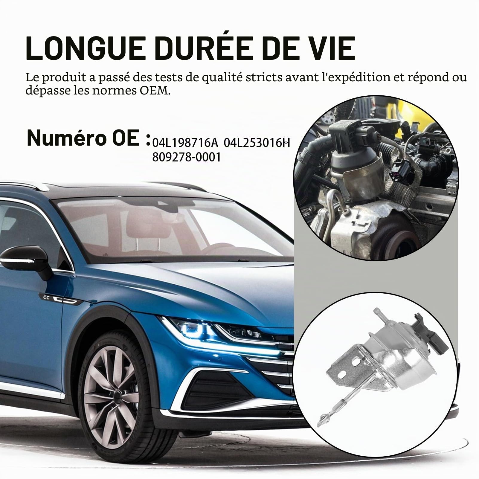 04L253016H - Socle Sous Vide - Compatible Avec Seat Avec Moteur 1,6 TDI 04L198716A - Actionneur De Turbocompresseur - 809278-0001