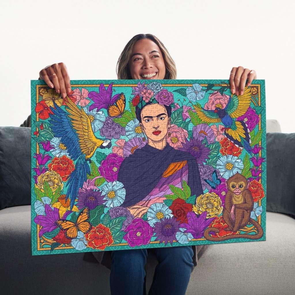 Ravensburger Puzzle 12001475 Frida Kahlo's Paradise: Parrot, Monkey and Blooms 1000 Piece Puzzle for Art Lovers and Frida Kahlo Fans from 14 Years