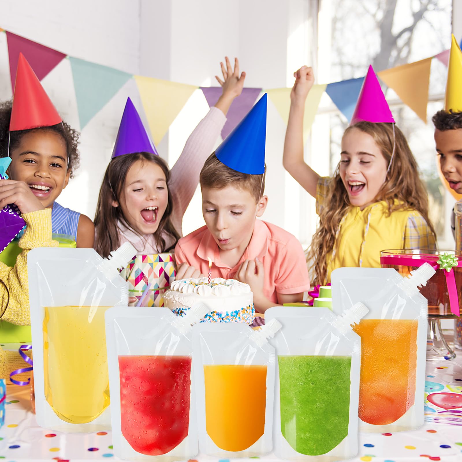 Herbruikbare plastic beker, dubbelwandige transparante drinkbeker met rietje, herbruikbare beker, geschikt voor vruchtensap, 500 ml