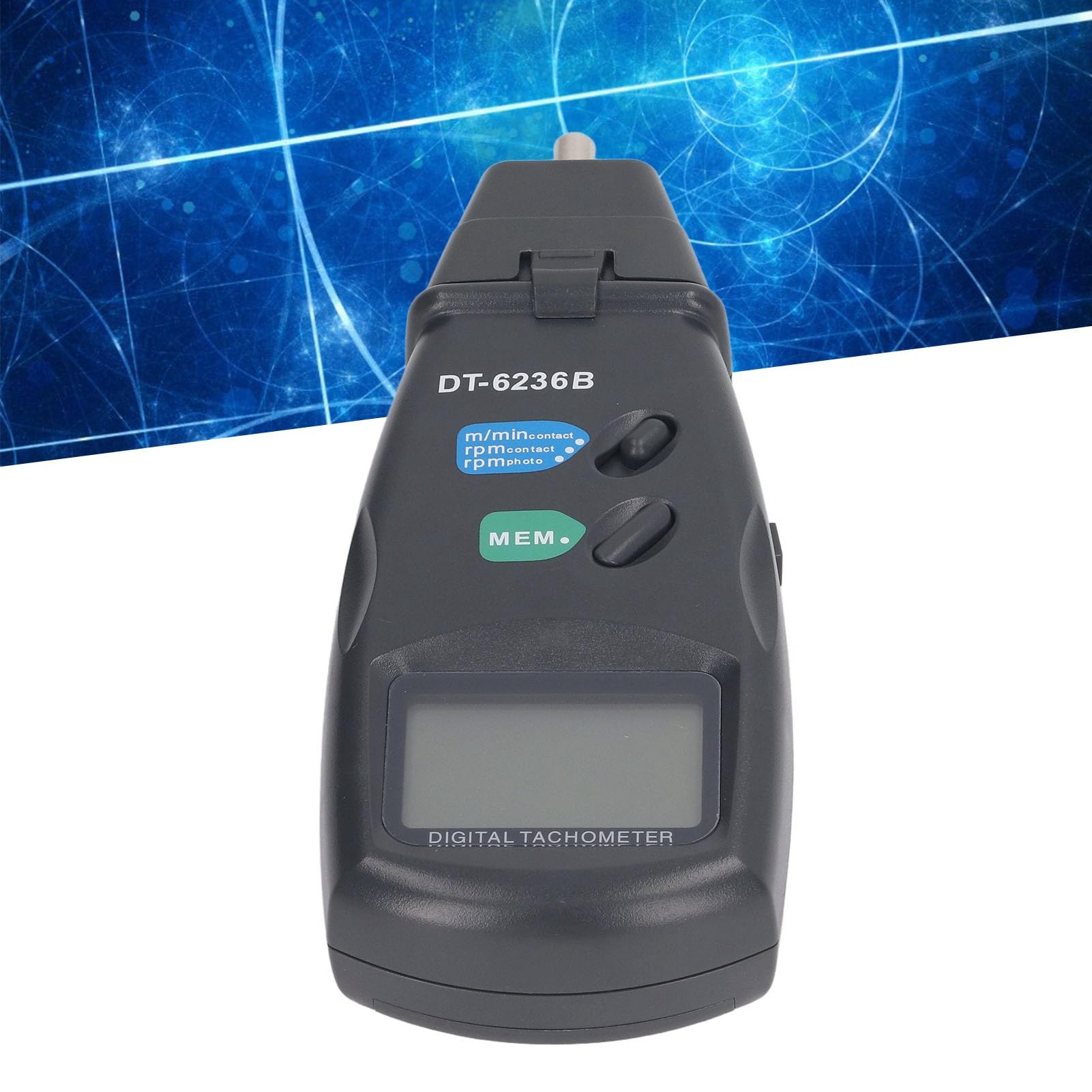 LCD RPM Tachometer, LCD RPM Tachometer 2 in 1 Digital Tachometer, LCD Display for Motors Fans Paper Plastics Chemical Fibers