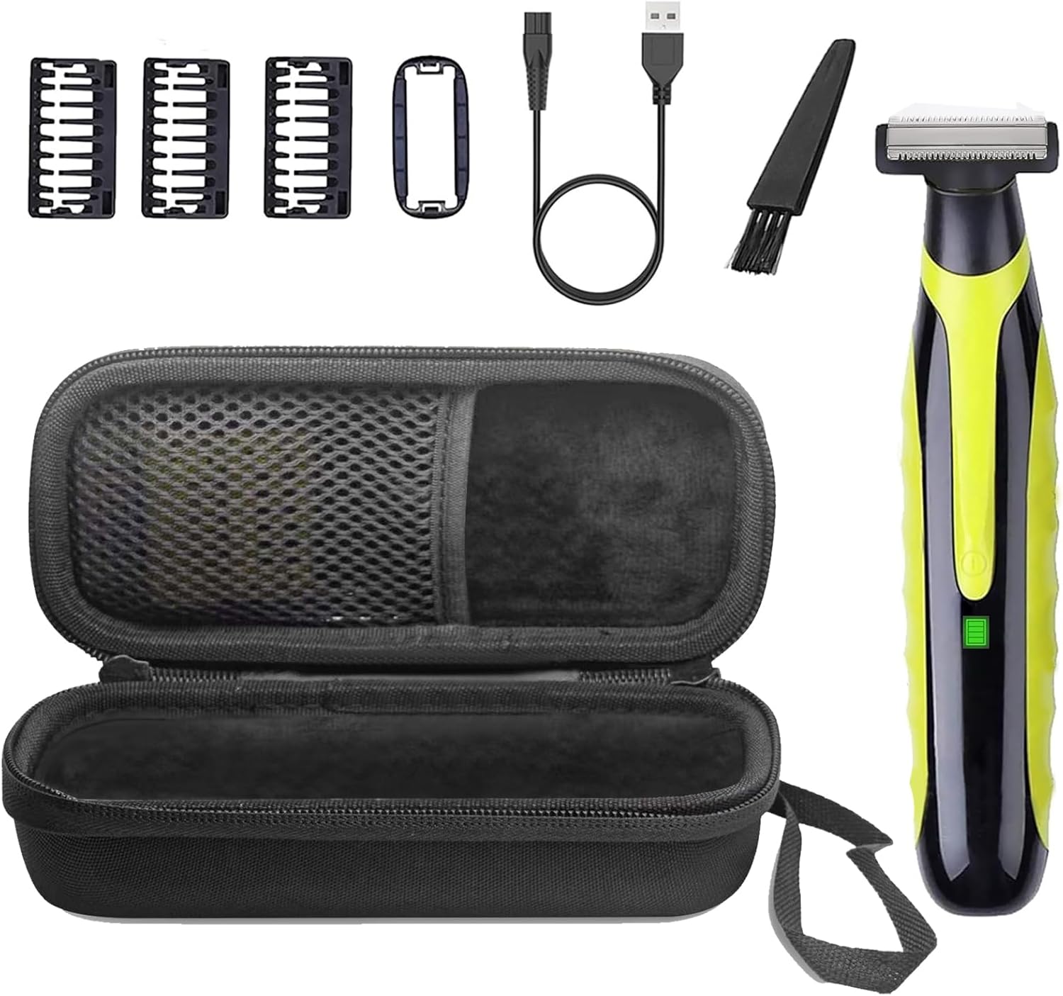 LinMei Men’s Electric Shaver Full Body Wet & Dry Shaver, USB-C Fast Charging, IPX5 Waterproof, Cordless Razor for Face, Head, Body Includes Beard Trimmer Attachment (Trimmer+Black Travel Box)