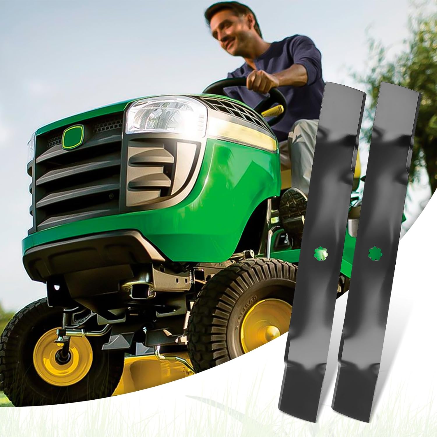GX22151 Mower Blades for John Dee re 42" Deck Mower, GY20850 Mulching Blades for John Dee re 102 115 125 135 D100 D110 D125 D130 Lawn Tractor, Replace AM141033 AM137333, 4 Pack