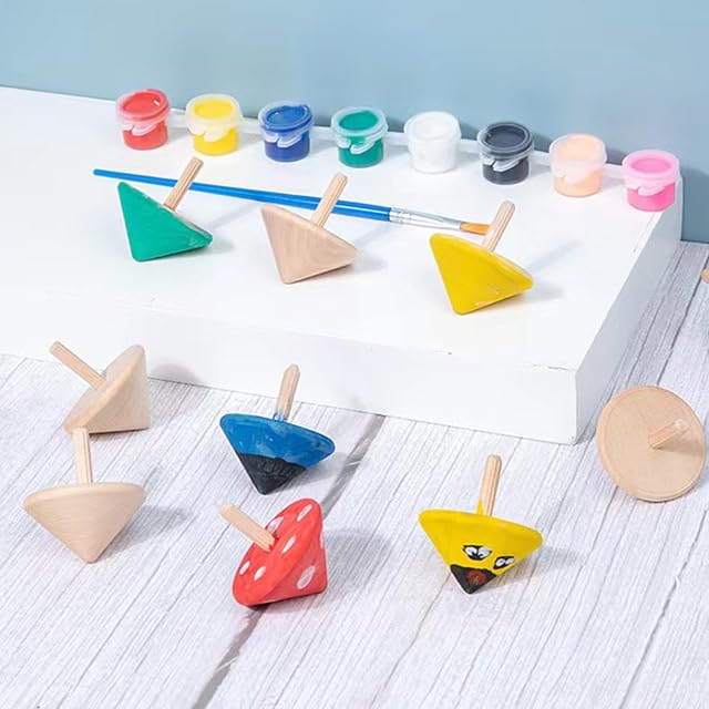 Foto 8 de 8 de XineYuor 24PCS Peonza de Madera,Peonzas Niños,Giroscopio de Madera,Creativo Juguete,Fiestas de Cumpleaños…