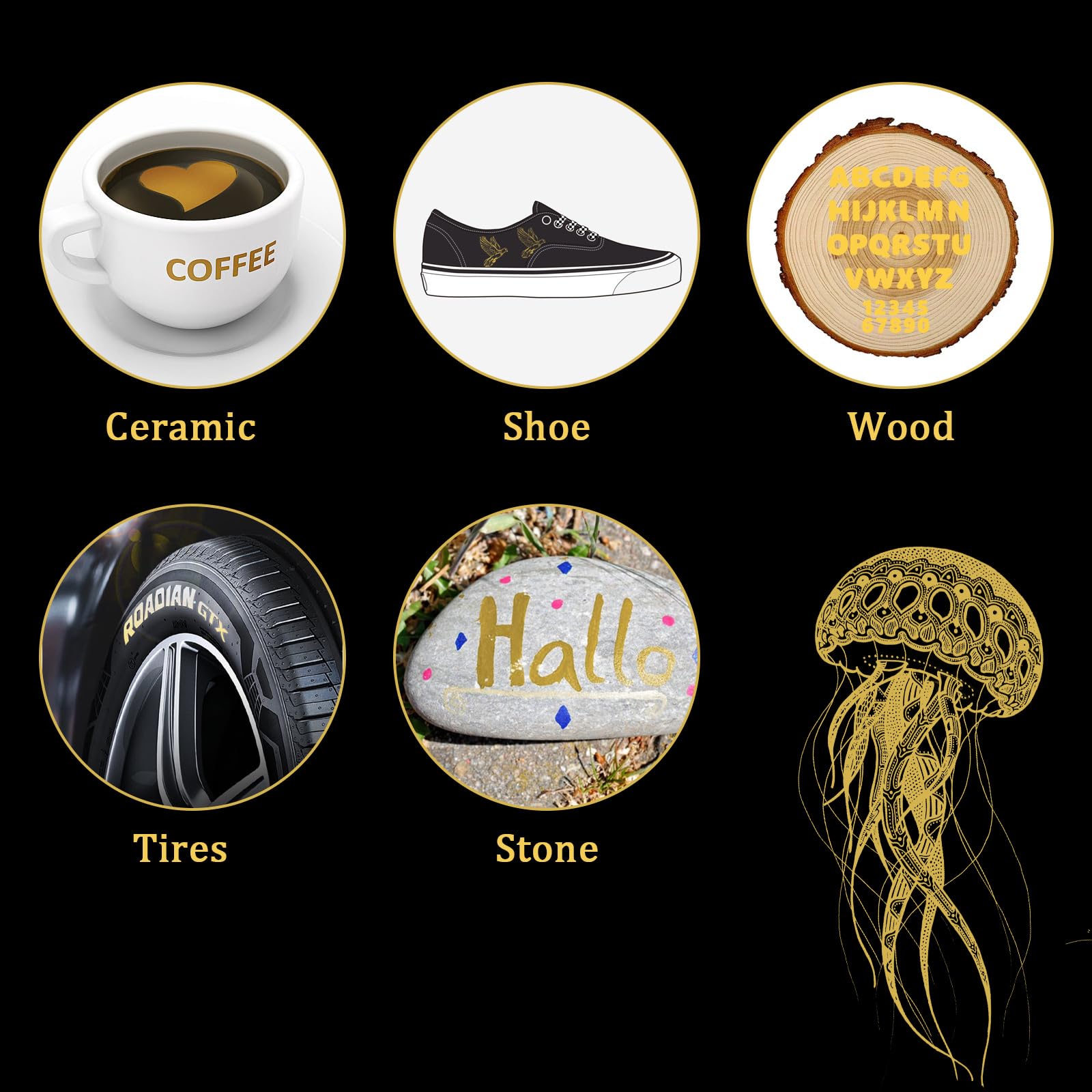 3PCS Gold Gel Pens with 3PCS Refills 1 0mm Broad Gold Point Ink Pen Ballpoint Pen Highlighter for — view 6