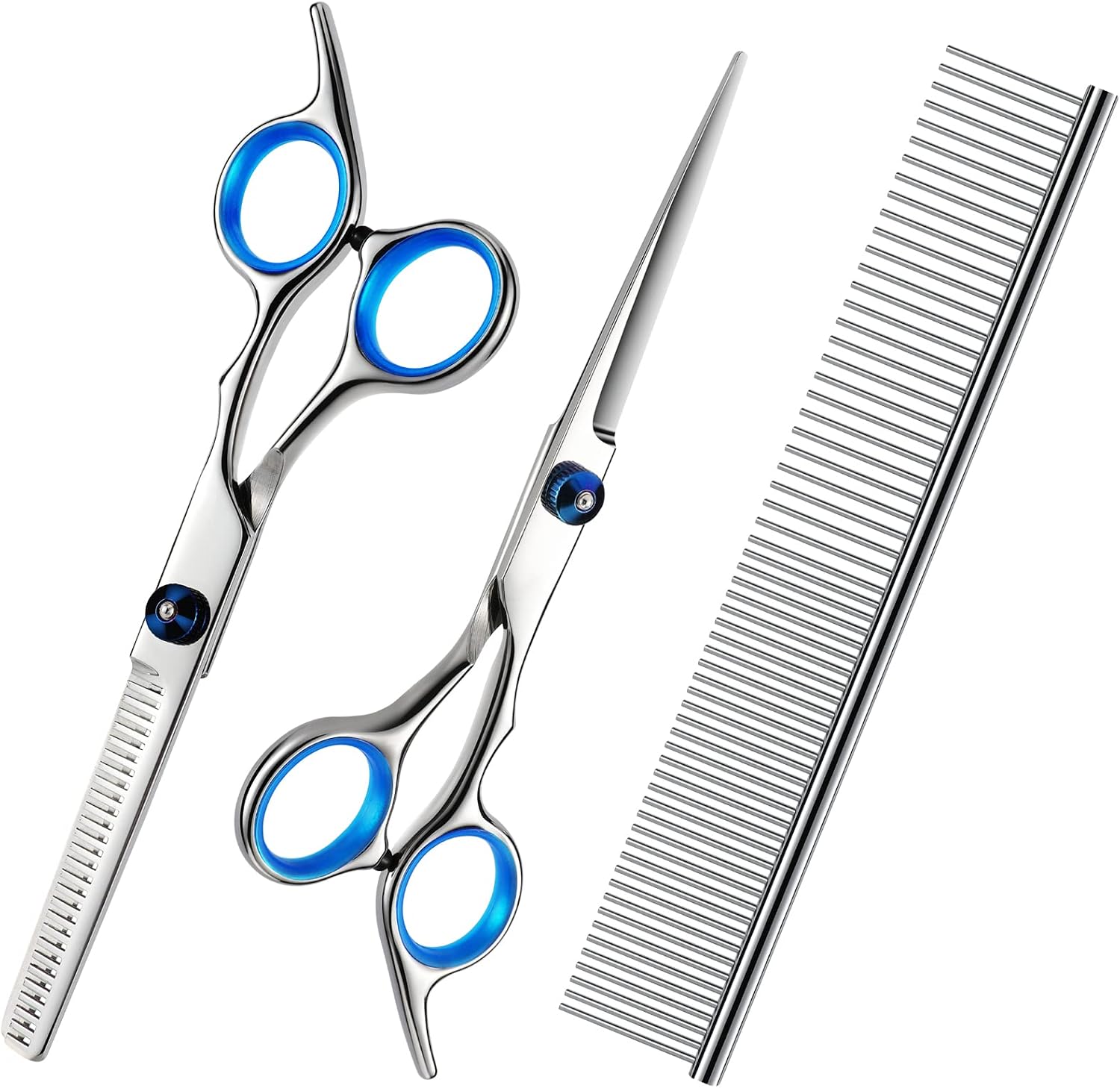 sootfouuy Dog Grooming Scissors Kit, Tips Stainless Steel Professional Dog Grooming Shears Set, Durable Pet Grooming Trimmer Kit with…