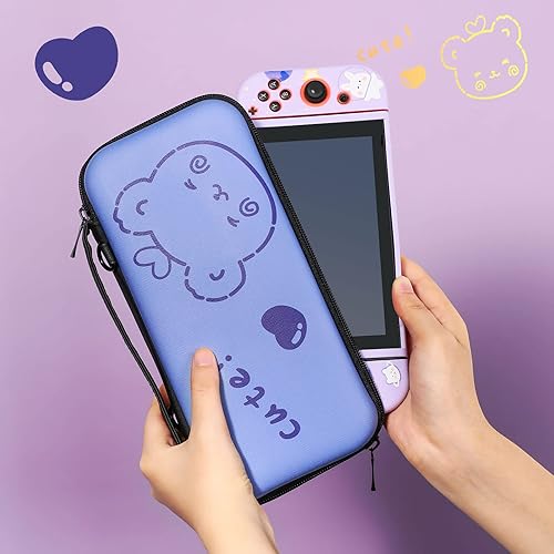 Miniatura 7 de Weewooday Funda protectora de conejo y funda de transporte, funda suave y delgada para consola y controladores, bolsa de transporte de viaje rígida