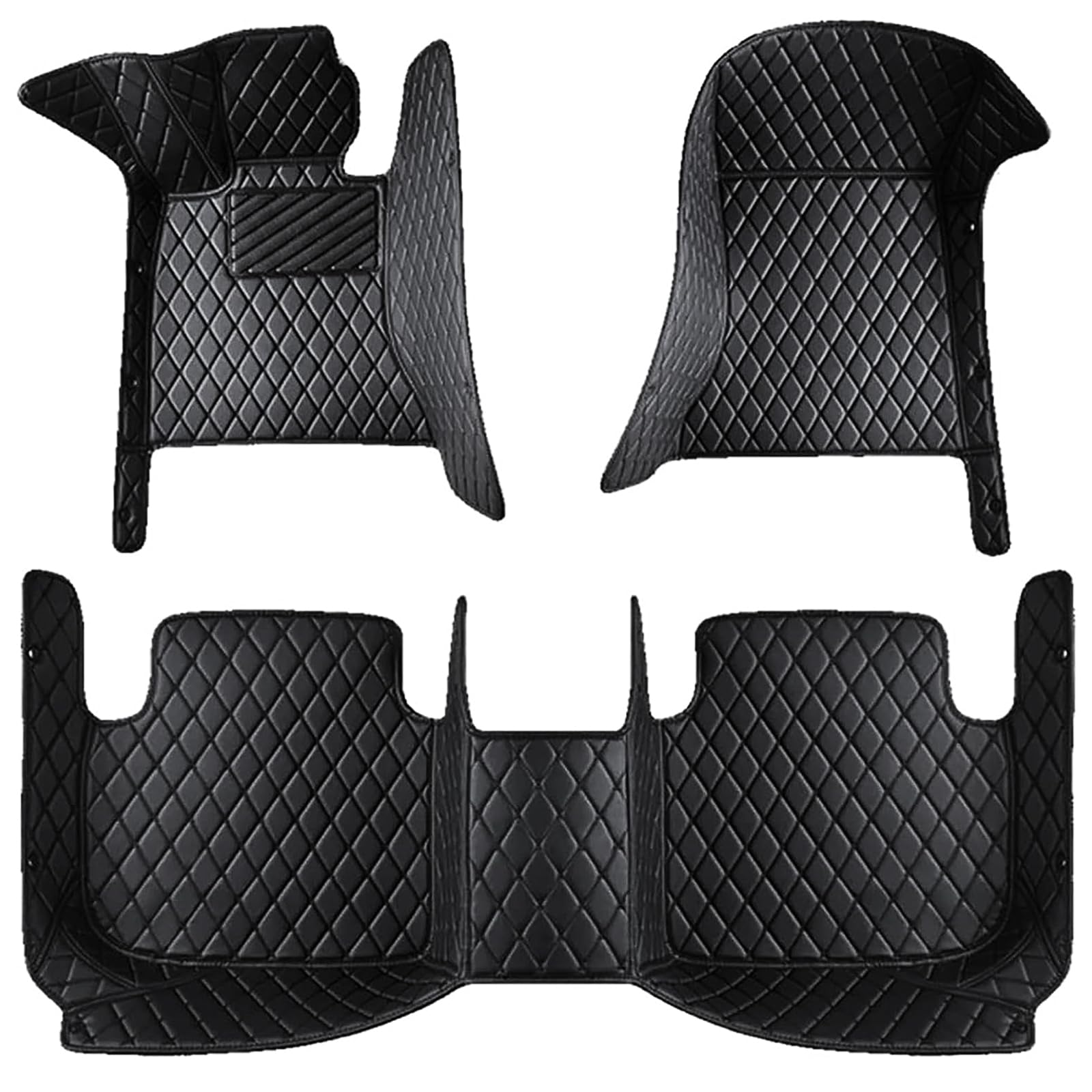 Amhil A/Black Cr Lether Floor Mts For Mercedes Benz Mg Gl Glb 180 200 220 250 Gl Glb 43 45, Ll Wether Wterproof Non-Slip Uto Crpets, Foot Pd Protector Front Rer Row Crpet Mt Interior Ccessories