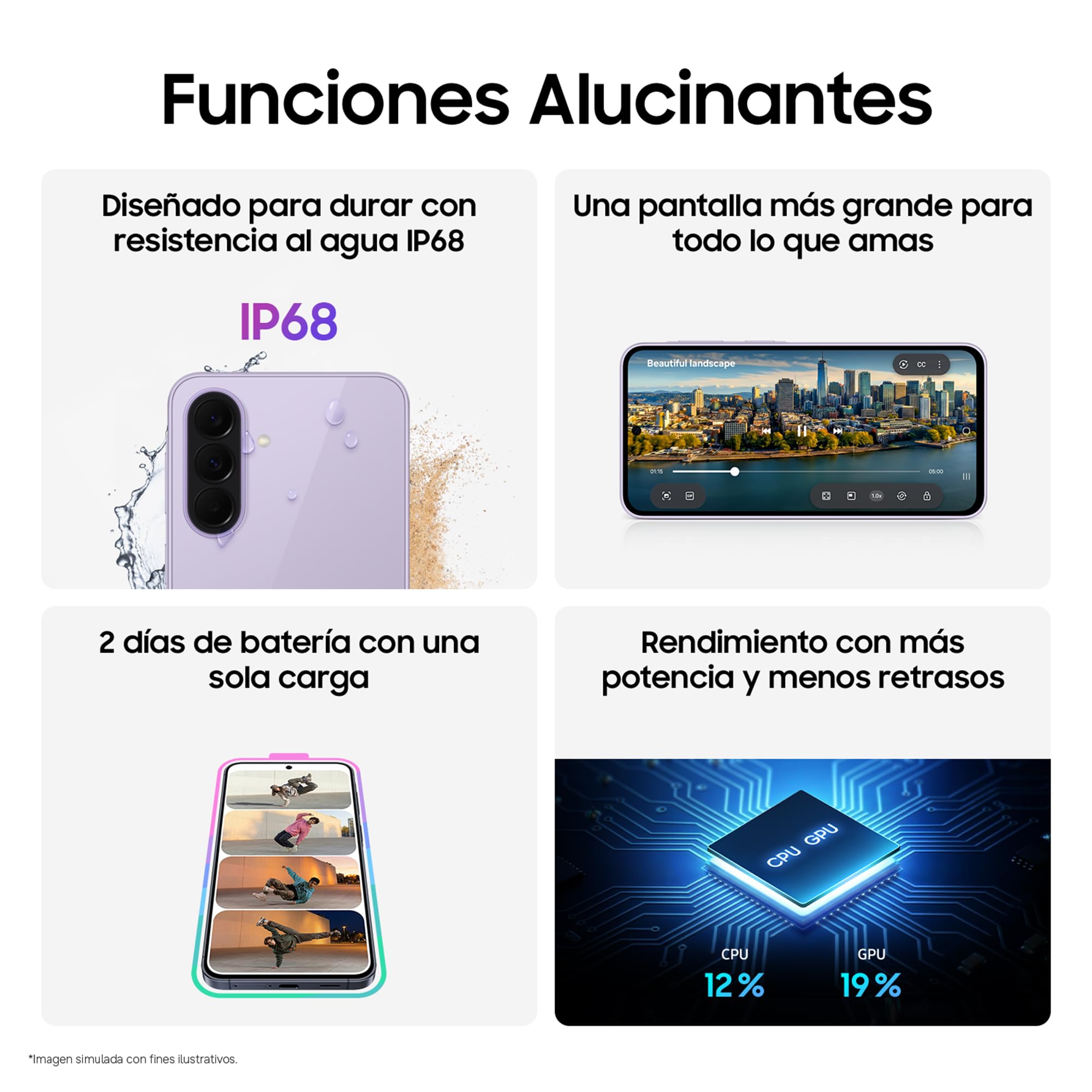 Samsung Galaxy A37 5G, 256GB, Móvil Fino con IA, 8GB, Gran Angular 50MP, Autonomía 2 Días, Batería 5000 mAh, IP68, Garantía del Fabricante 3 Años + 1 Año Extra, Color Verde Oscuro (Versión Española)