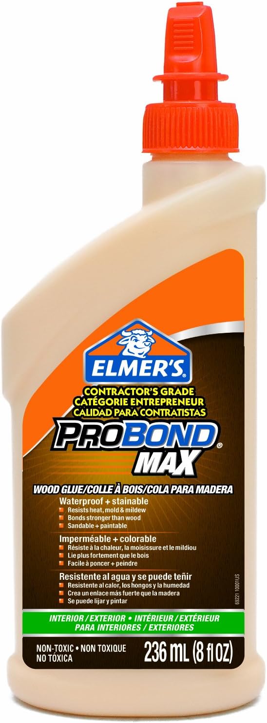 Elmer's ProBond Max Wood Glue, Interior/Exterior, 236ml, 8Ounce Bottle