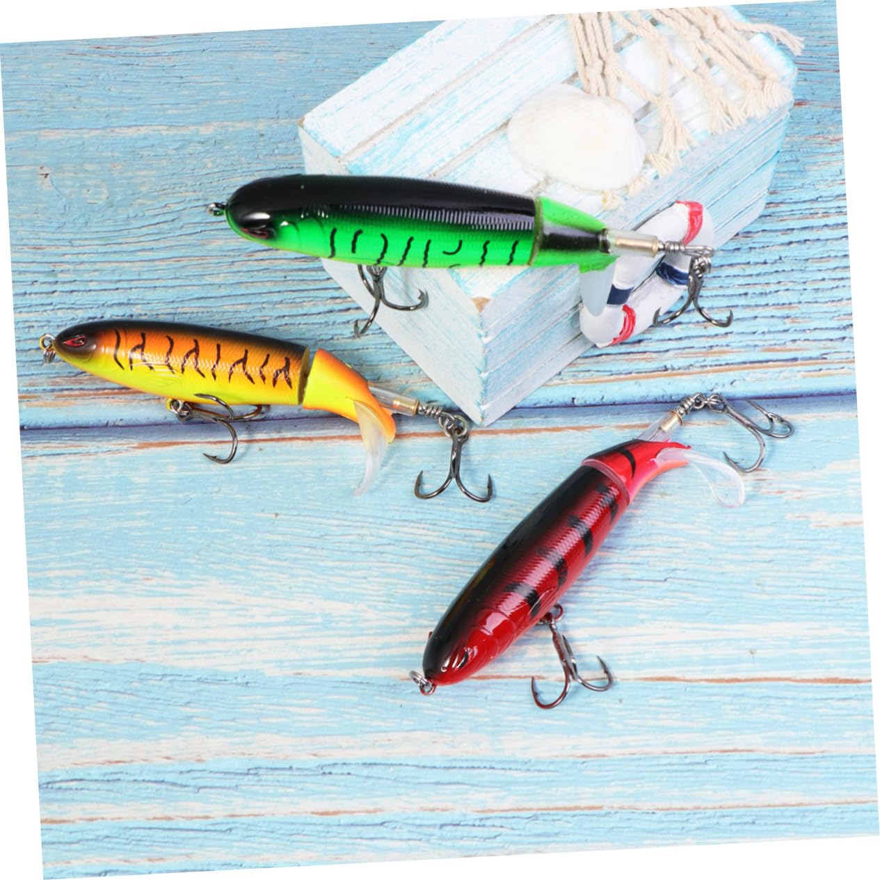 Anneome 9 Pz Esche da Pesca con Occhi 3D Esche a Manovella Esche da Pesca per Acqua Dolce Esca da Nuoto Ad Esca a Manovella Esche per Basso Esca d'Acqua Dolce