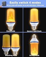 Vista 6 de Bombillas LED más pequeñas, 4 modos de luz parpadeantes de Halloween para decoración al aire libre con sensor de gravedad, bombilla de efecto