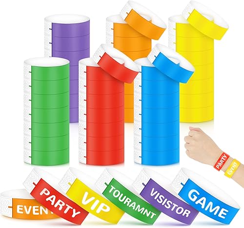 600 pulseras de colores para eventos paquete variado de 34 pulgadas pulseras de papel pulseras de fiesta pulseras Tyvek pulseras de eventos para
