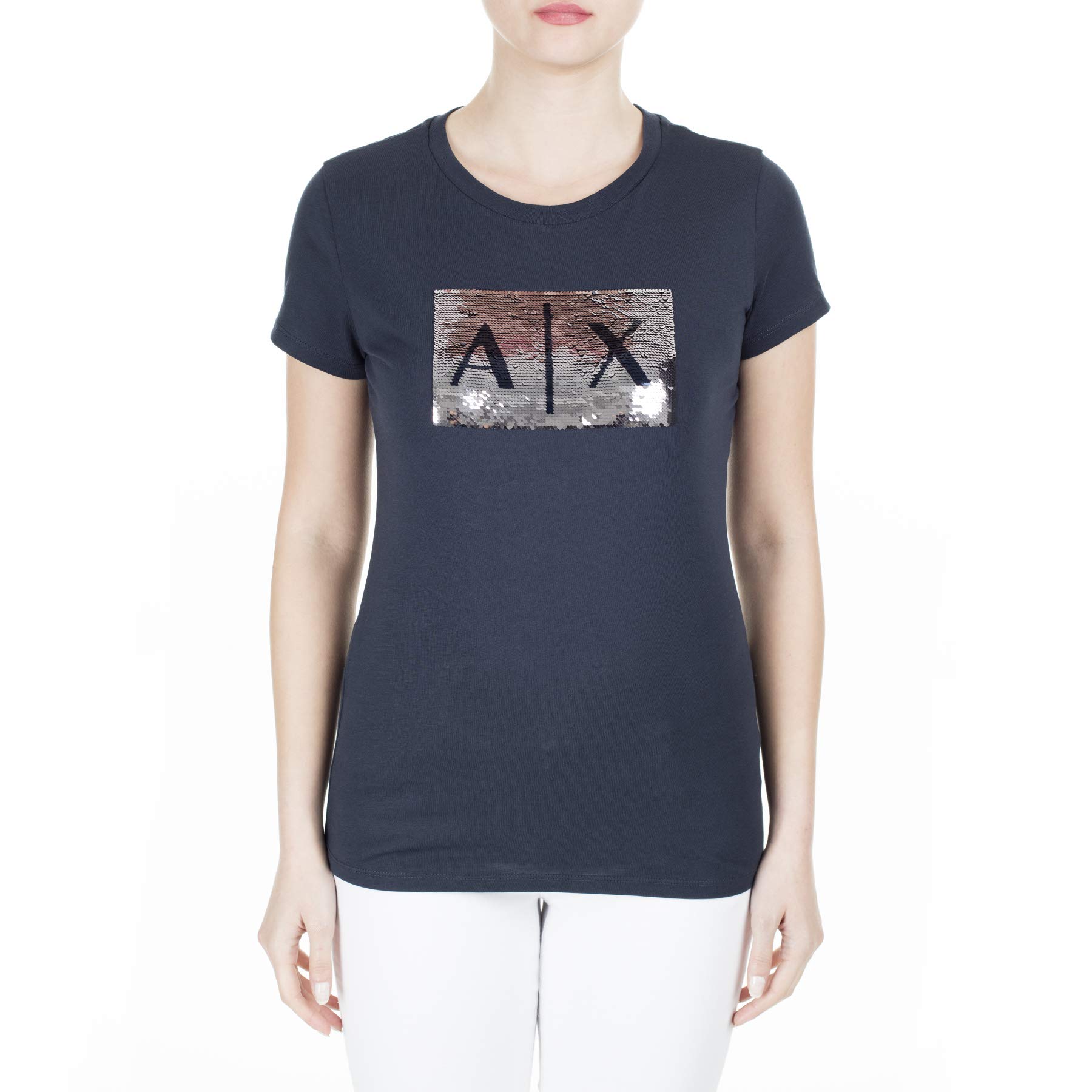Armani Exchange Women's T-Shirt, Blue, XS